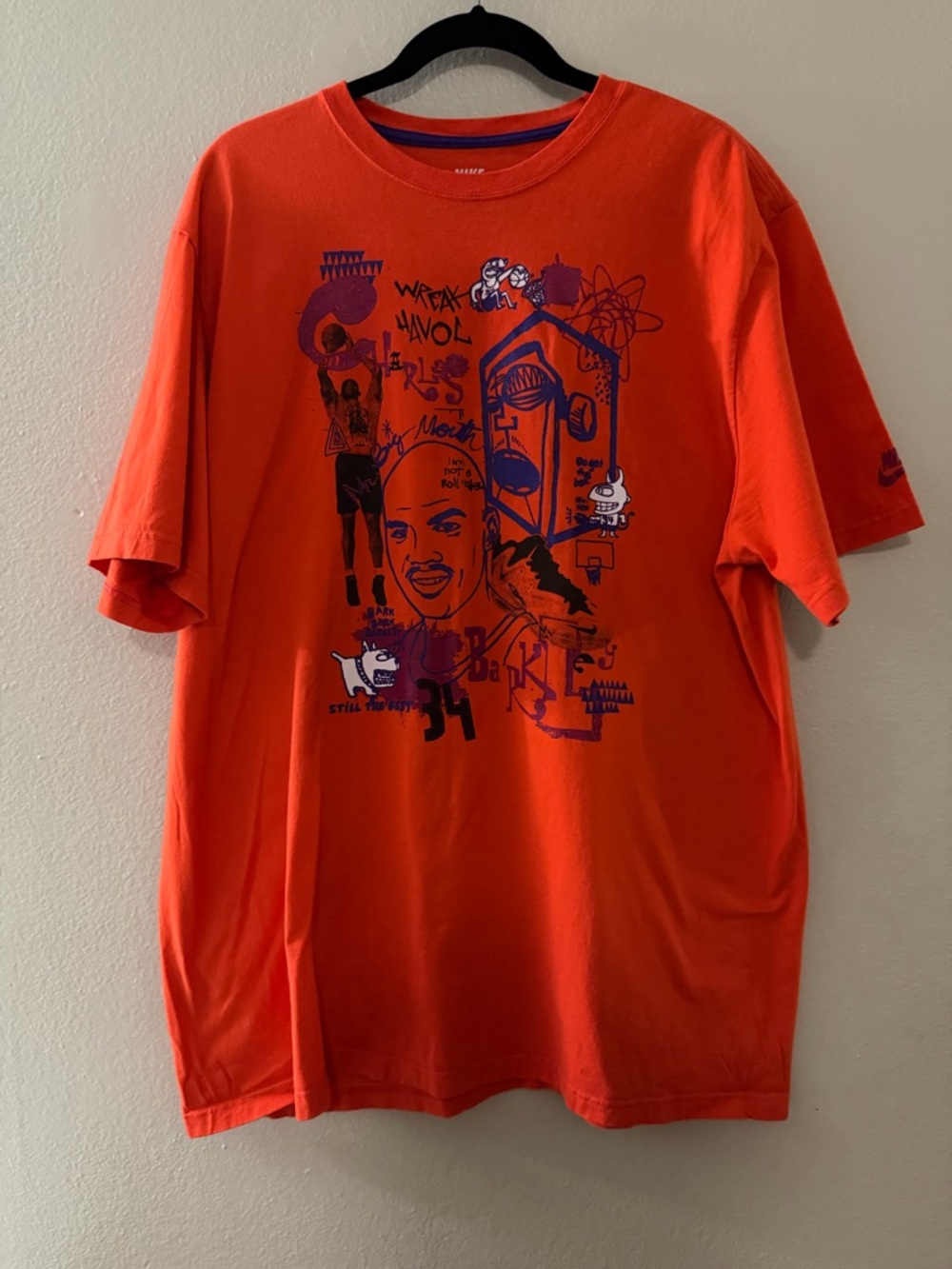 Nike Sportswear Charles Barkley I Am Not A Role Model Graphic Tee Orange XXL